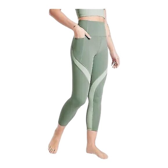 Athleta Pants - Athleta Salutation Stash Pocket Colorblock 7/8 Tight Green Plus Size 2X NWOT